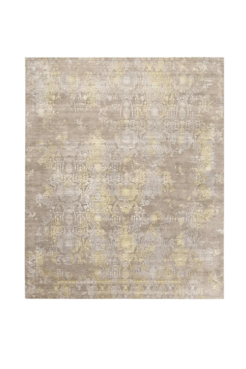 INSPIRATIONS collection — Brown Beige colourway, hand-knotted hand-carded and hand-spun wool rug, by Thibault Van Renne