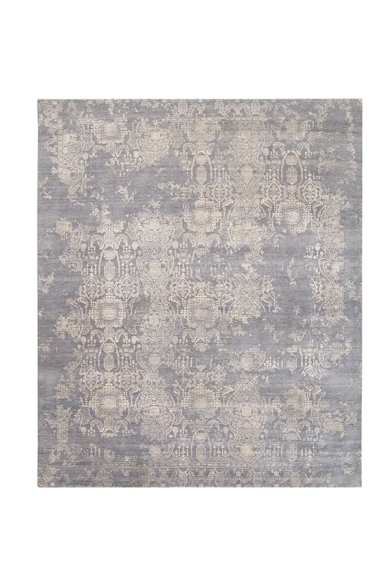 INSPIRATIONS collection — Dark Grey Silvers colourway, hand-knotted hand-carded and hand-spun wool rug, by Thibault Van Renne