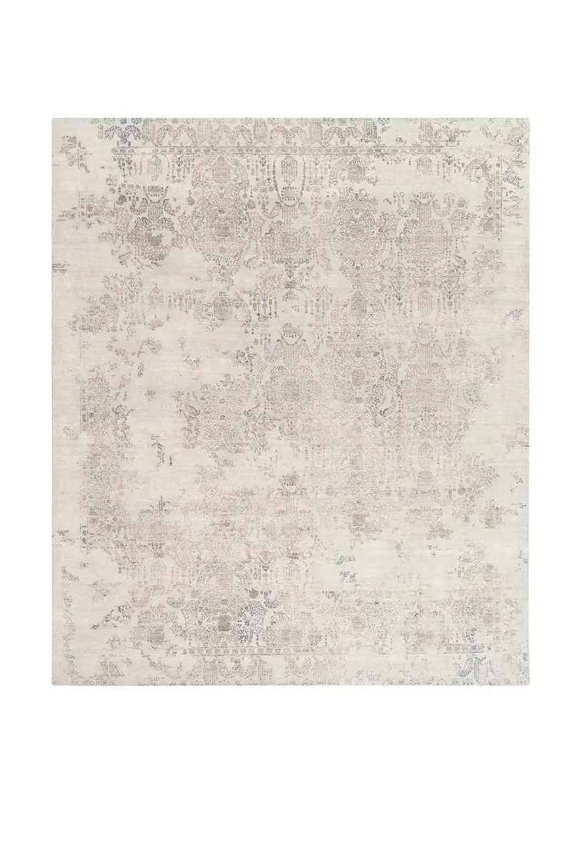 INSPIRATIONS collection — Platinum Grace colourway, hand-knotted hand-carded and hand-spun wool rug, by Thibault Van Renne