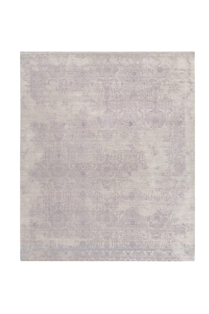 INSPIRATIONS collection — Silver Dark Purple colourway, hand-knotted hand-carded and hand-spun wool rug, by Thibault Van R…