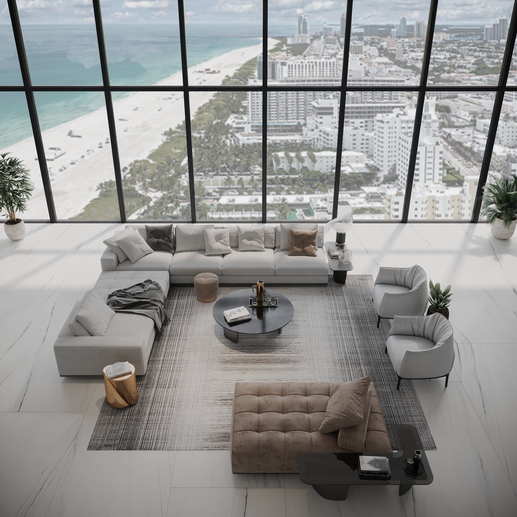 Penthouse living room, Miami Beach