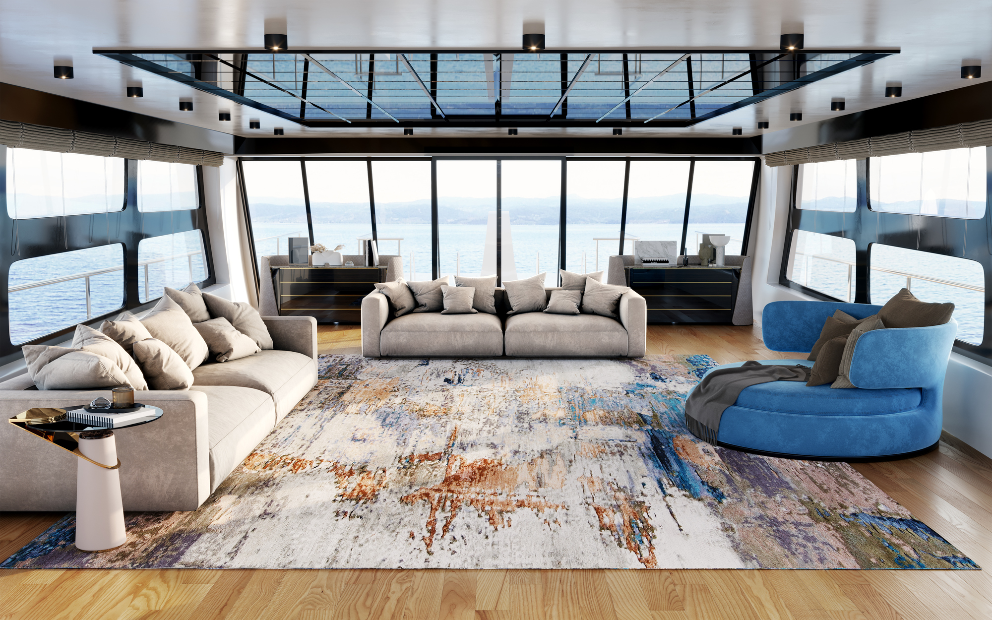 Yacht sitting area, Montenegro