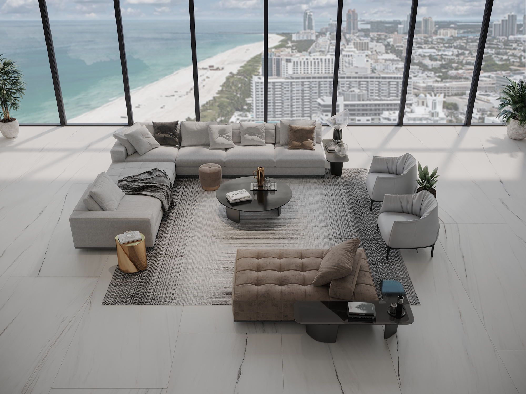 Penthouse living room, Miami Beach